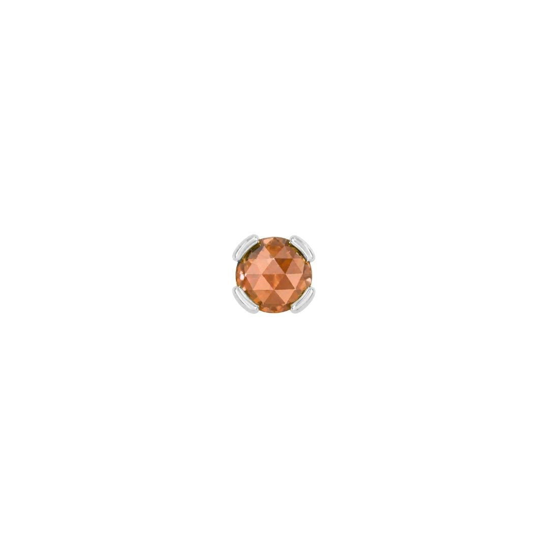 Peekaboo Threadless End with Orange Garnet Threadless Ends Buddha Jewelry 14k White Gold