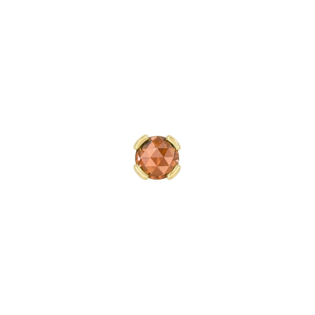 Peekaboo Threadless End with Orange Garnet Threadless Ends Buddha Jewelry 14k Yellow Gold