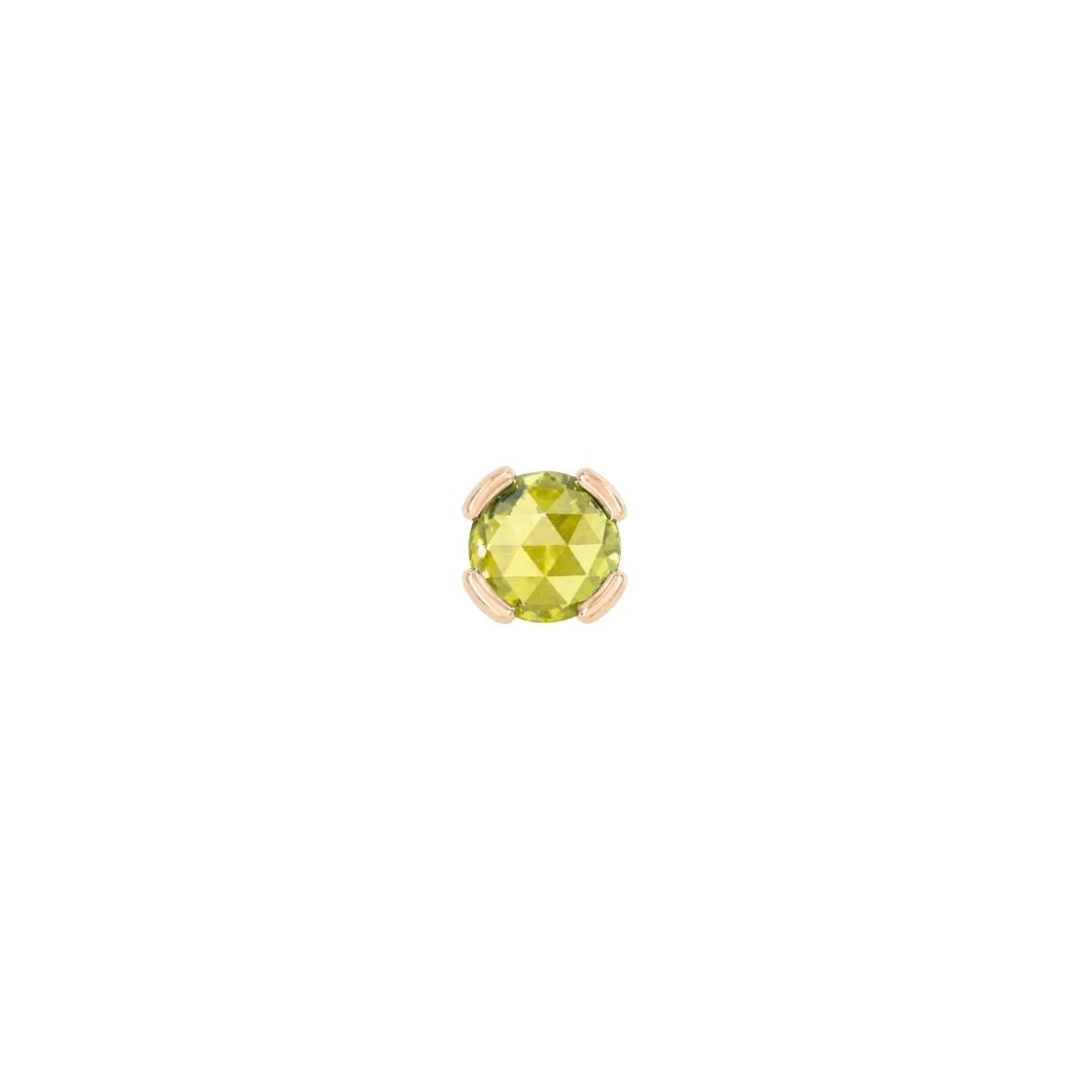 Peekaboo Threadless End with Peridot Threadless Ends Buddha Jewelry 14k Rose Gold