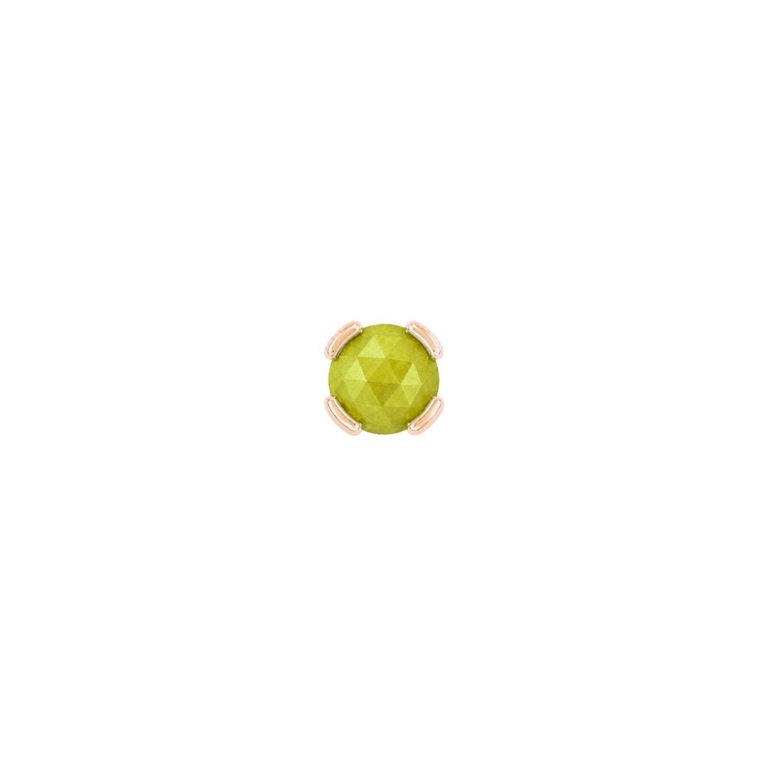 Peekaboo Threadless End with Sandblasted Peridot Threadless Ends Buddha Jewelry 14k Rose Gold