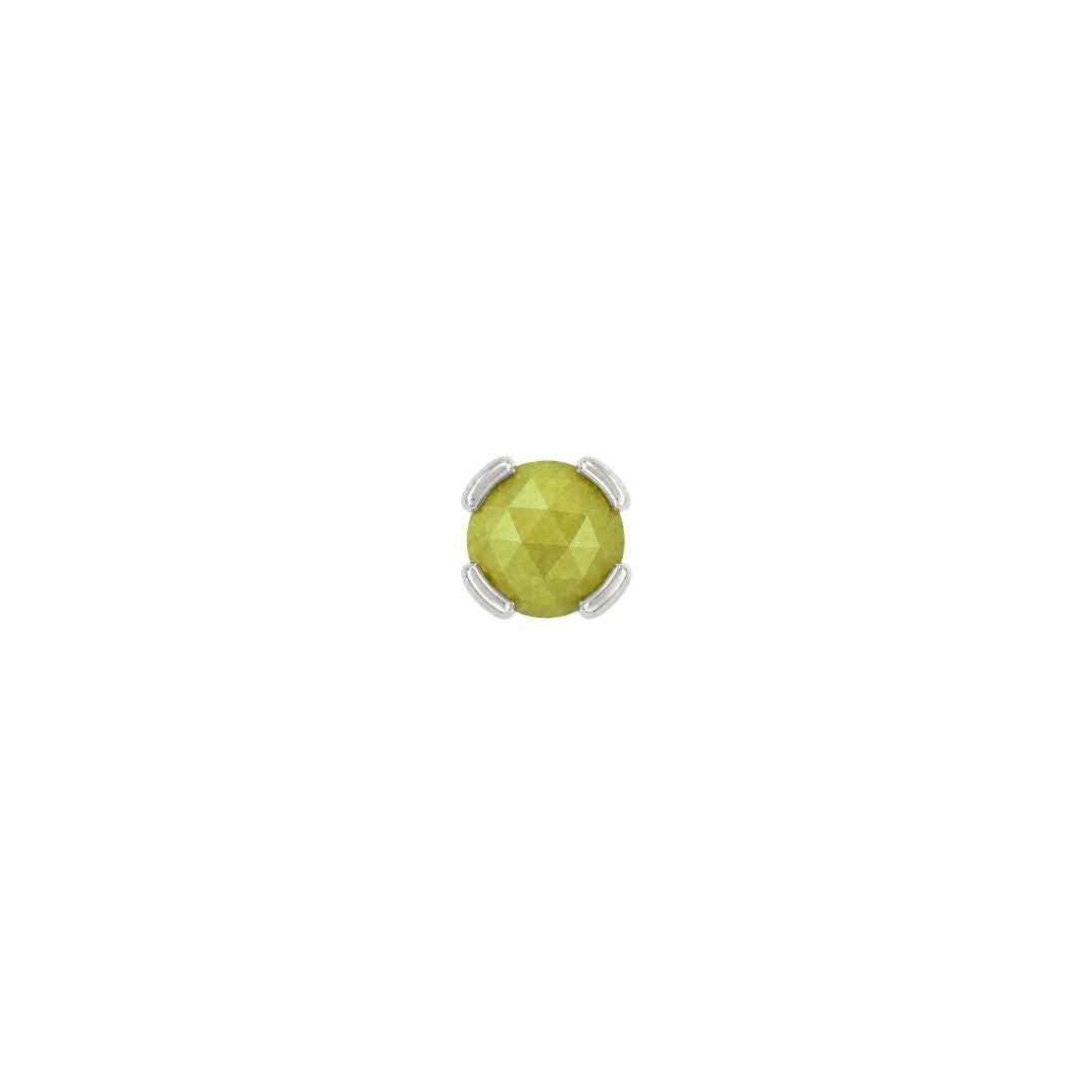 Peekaboo Threadless End with Sandblasted Peridot Threadless Ends Buddha Jewelry 14k White Gold