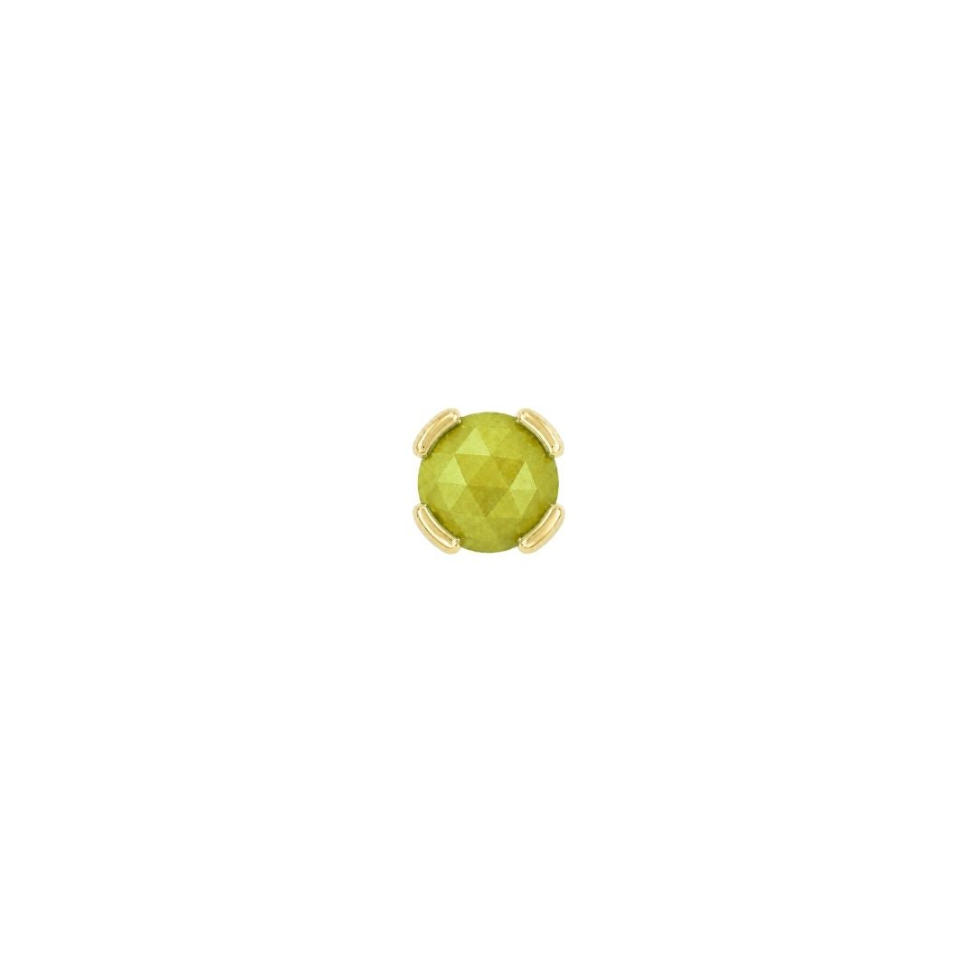 Peekaboo Threadless End with Sandblasted Peridot Threadless Ends Buddha Jewelry 14k Yellow Gold