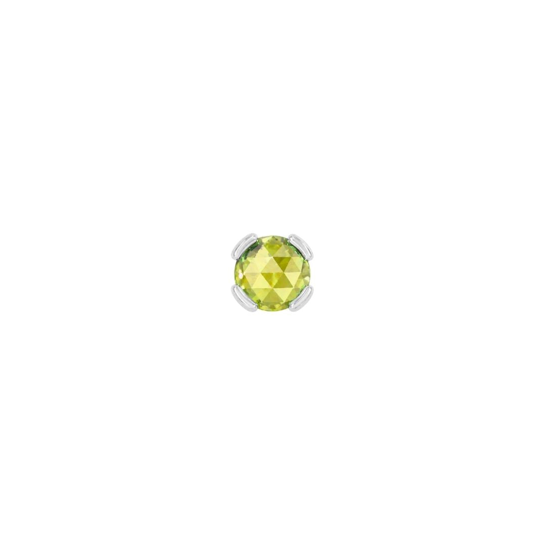 Peekaboo Threadless End with Peridot Threadless Ends Buddha Jewelry 14k White Gold