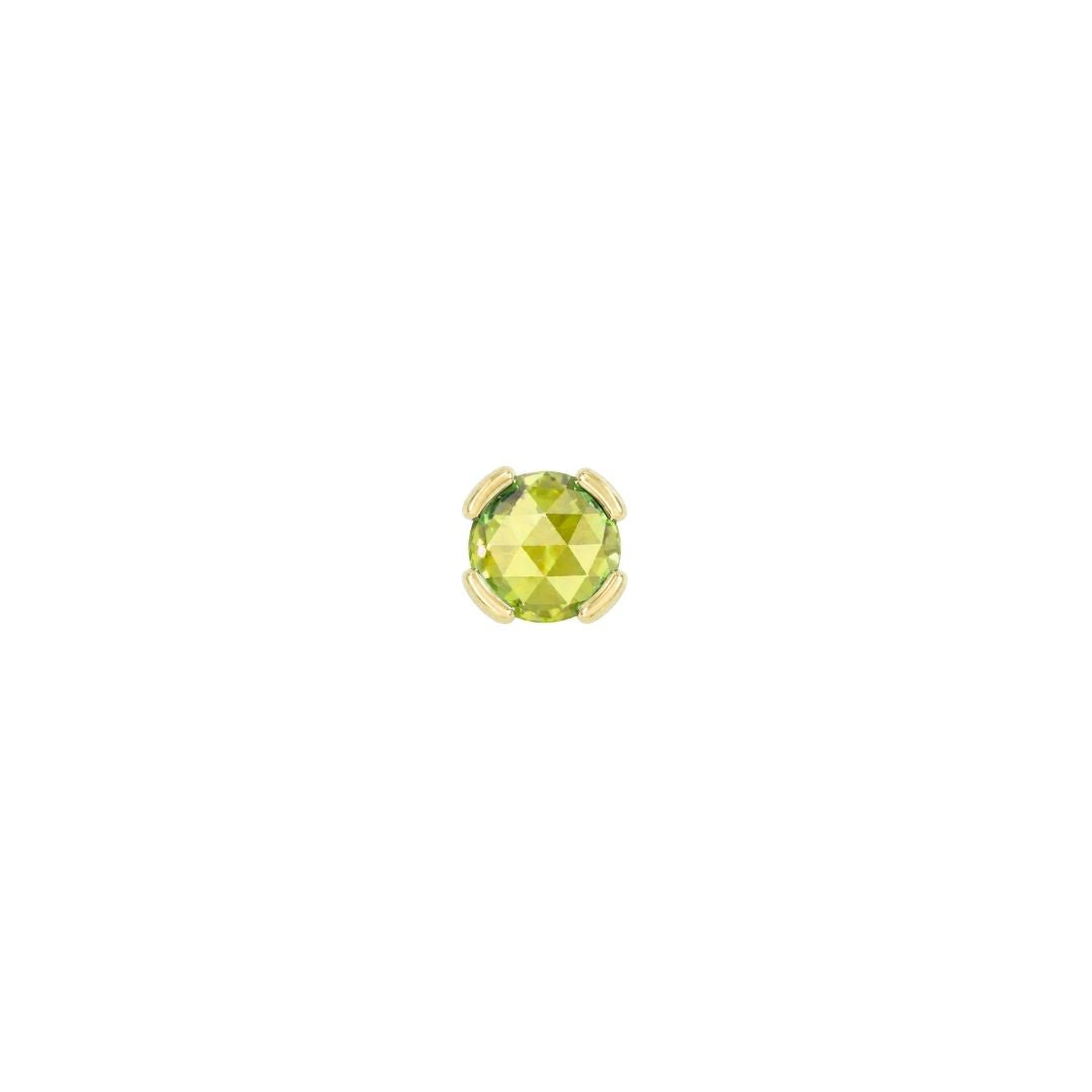 Peekaboo Threadless End with Peridot Threadless Ends Buddha Jewelry 14k Yellow Gold