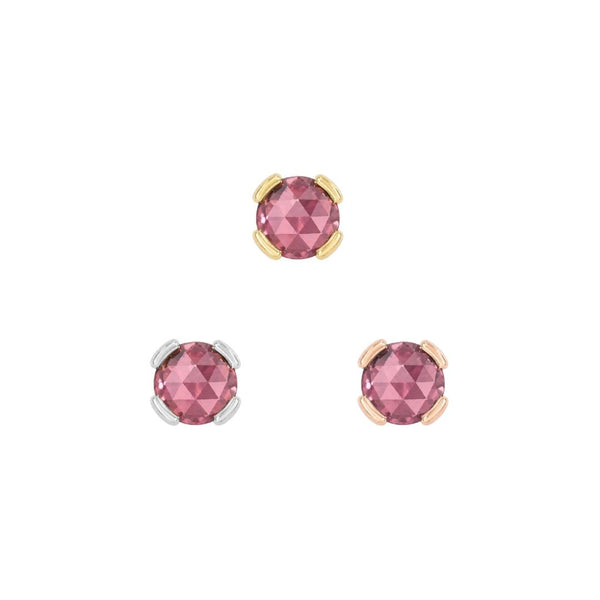 Peekaboo Threadless End with Pink Tourmaline Threadless Ends Buddha Jewelry