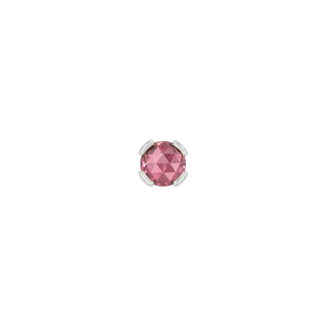 Peekaboo Threadless End with Pink Tourmaline Threadless Ends Buddha Jewelry 14k White Gold