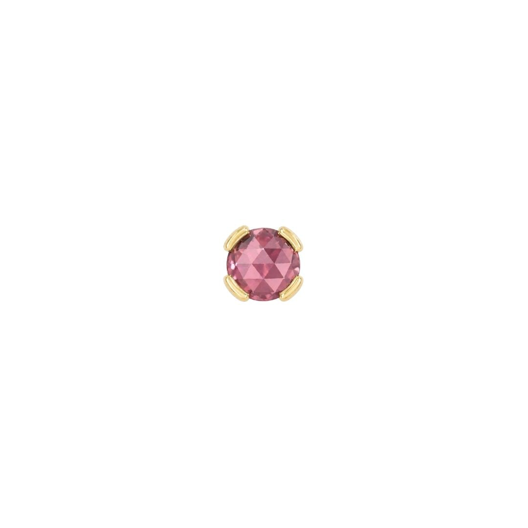 Peekaboo Threadless End with Pink Tourmaline Threadless Ends Buddha Jewelry 14k Yellow Gold