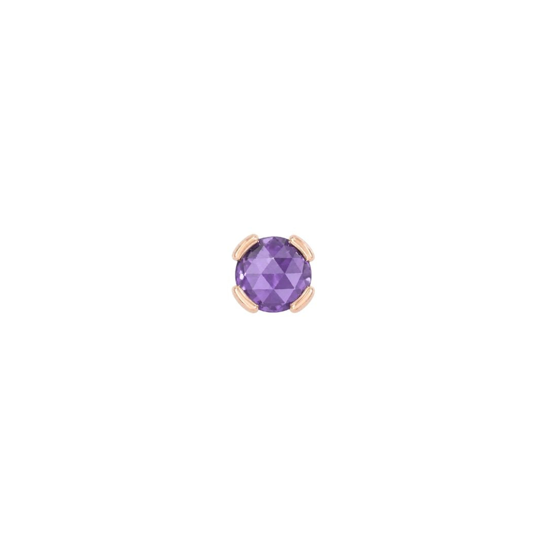 Peekaboo Threadless End with Amethyst Threadless Ends Buddha Jewelry 14k Rose Gold