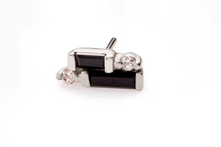 Perspective Threadless End with Black Spinel Threadless Ends Buddha Jewelry White Gold