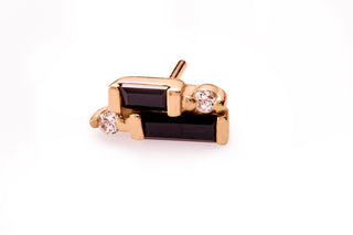 Perspective Threadless End with Black Spinel Threadless Ends Buddha Jewelry Rose Gold
