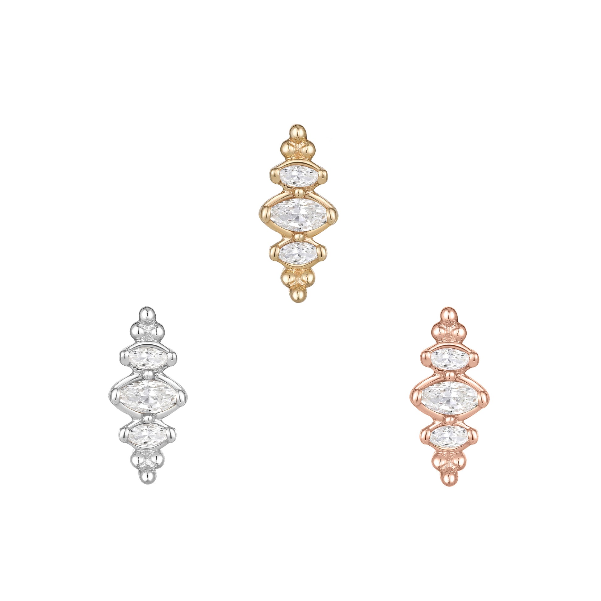 Prose Threadless End with CZ Threadless Ends Buddha Jewelry