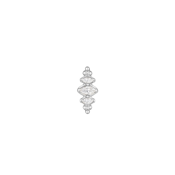 Prose Threadless End with CZ Threadless Ends Buddha Jewelry 14k White Gold