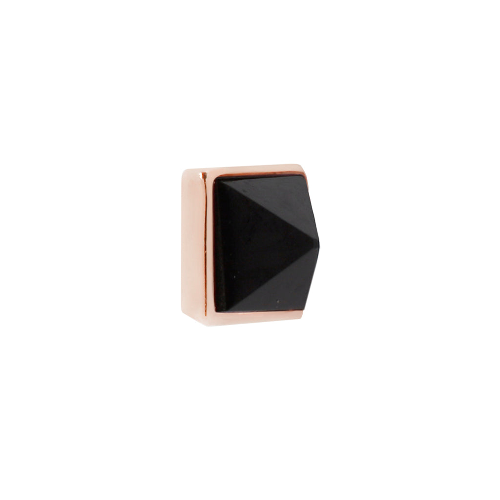 Pyramid Bezel Gem Threadless End with Reverse Set Agate Threadless Ends Buddha Jewelry 14k Rose Gold