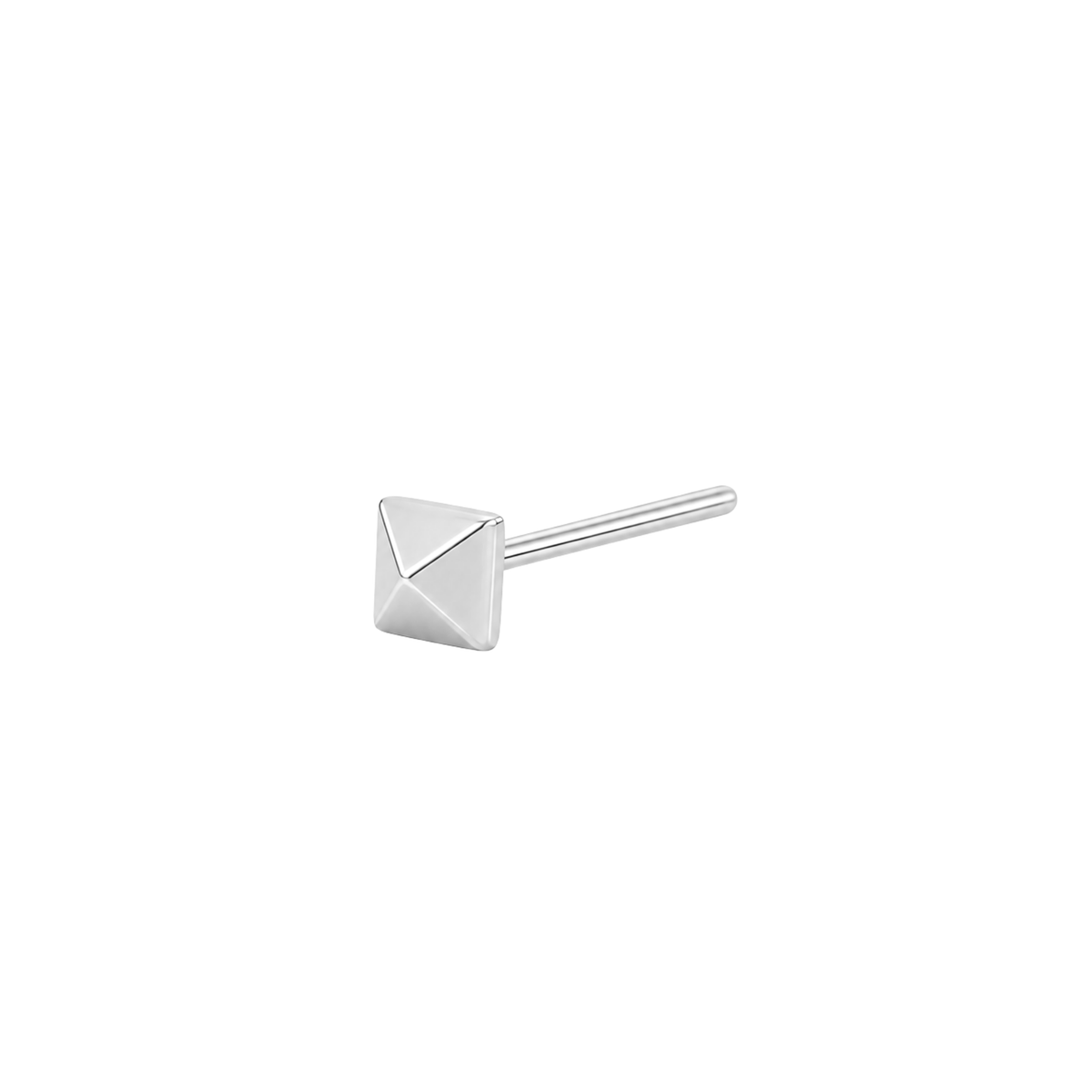 Pyramid Spike Threadless End Threadless Ends Buddha Jewelry 14k White Gold