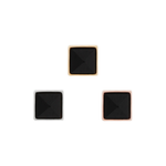 Pyramid Bezel Gem Threadless End with Reverse Set Black Spinel Threadless Ends Buddha Jewelry