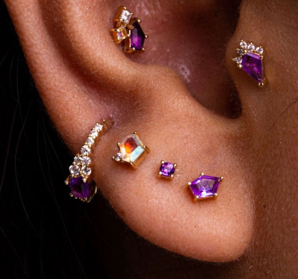 Penta Threadless End with Amethyst Threadless Ends Buddha Jewelry