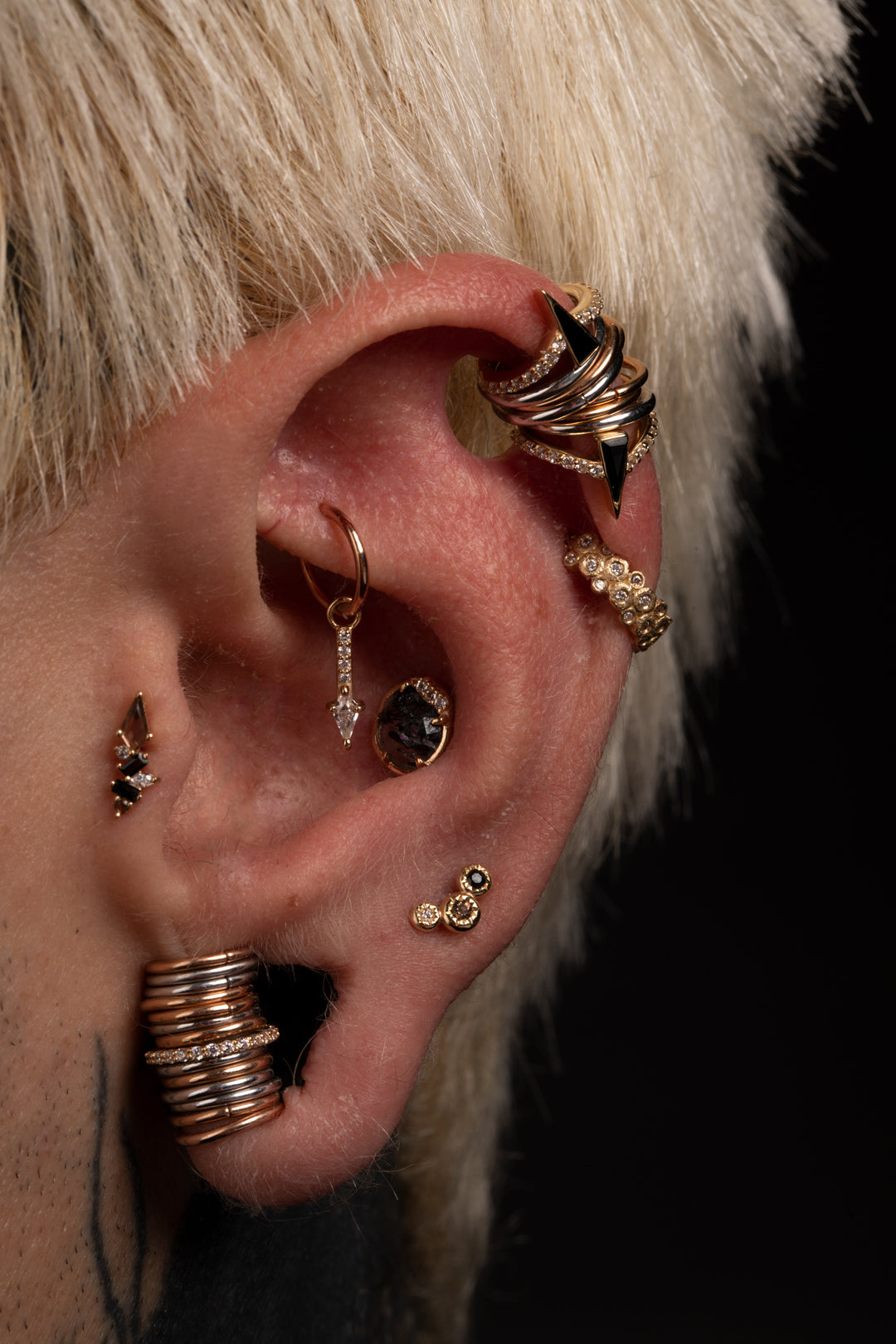 Mixt Threadless End with Smoky Quartz + Black Spinel Threadless Ends Buddha Jewelry