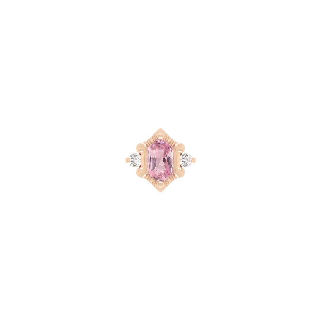 Reyna Threadless End with Pink Tourmaline Threadless Ends Buddha Jewelry 14k Rose Gold