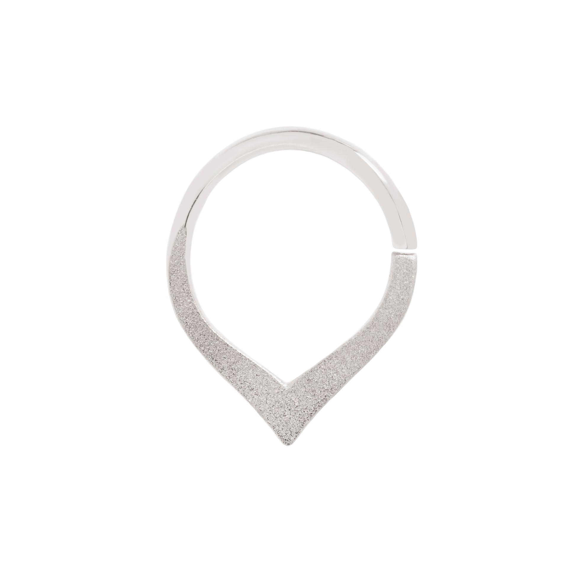 Rise Sandblast Seam Ring Seam Rings Buddha Jewelry 14k White Gold 16g 5/16" (8mm)