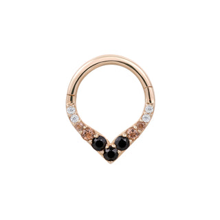 Rise + Shine - Smoky Quartz + Black Spinel Ombre - Clicker Clickers Buddha Jewelry Rose Gold  