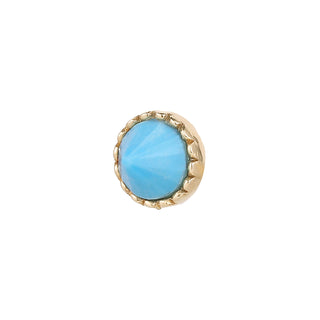 Round Accent Bezel Reverse Set - Turquoise - Threadless End Threadless Ends Buddha Jewelry Yellow Gold  