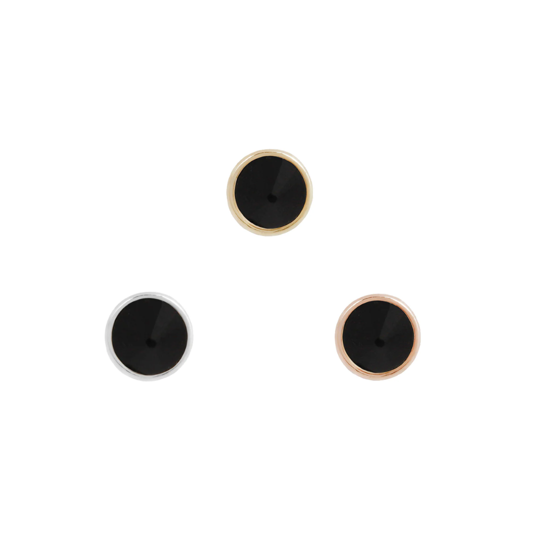 Round Bezel Gem Threadless End with Reverse Set Agate Threadless Ends Buddha Jewelry