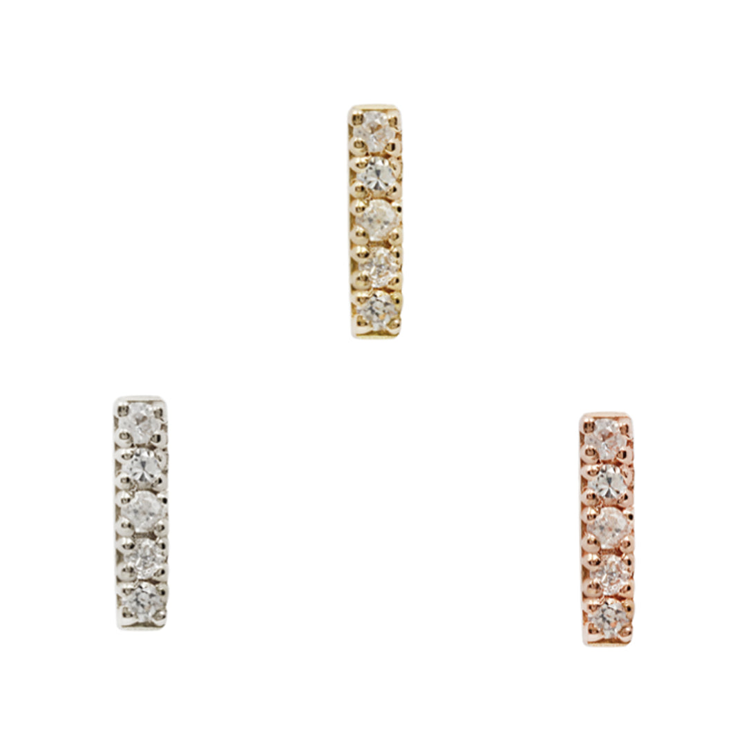 Rowe Threadless End with White Sapphire Threadless Ends Buddha Jewelry