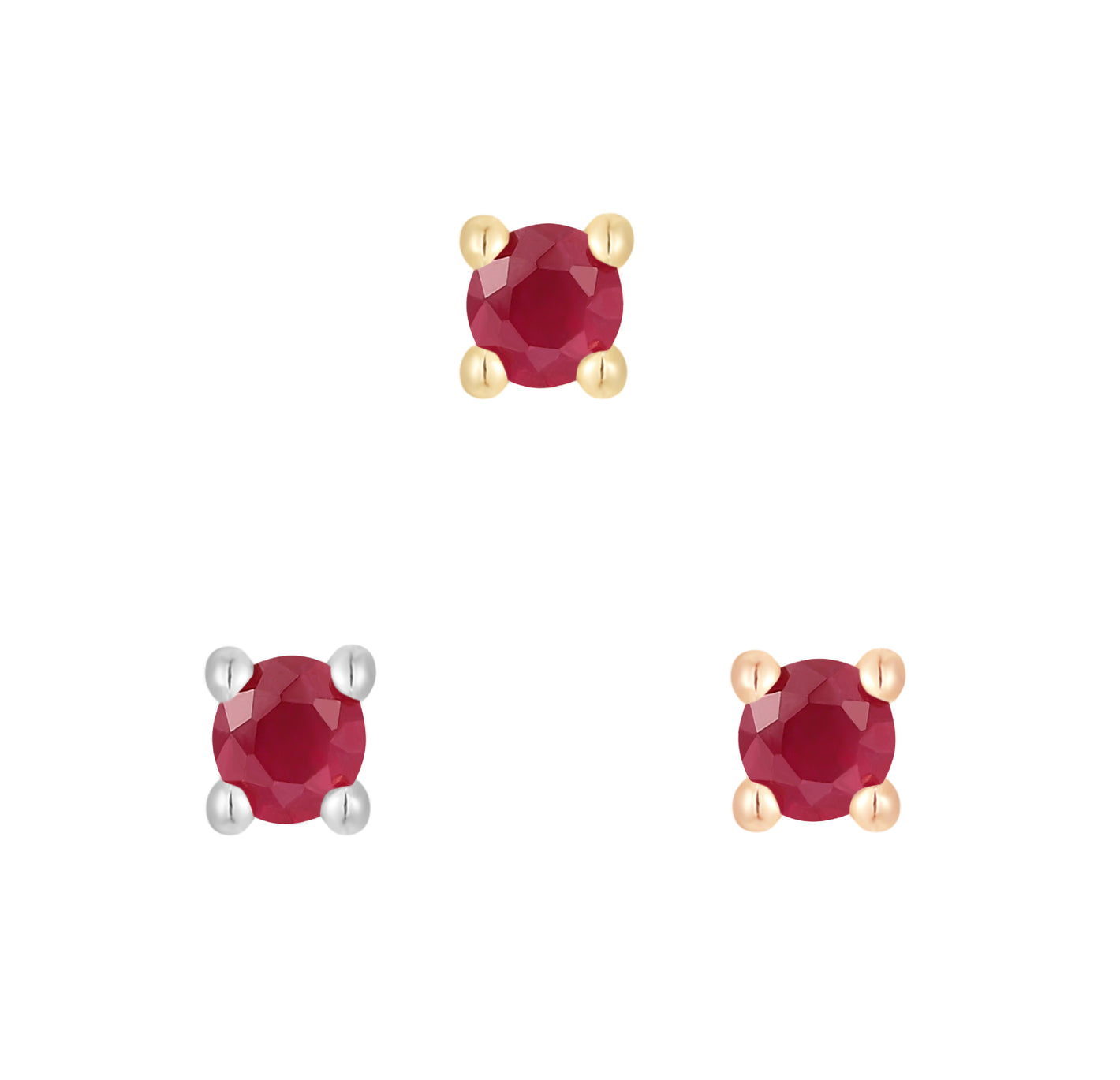 Prong Gem Threadless End with Ruby Threadless Ends Buddha Jewelry