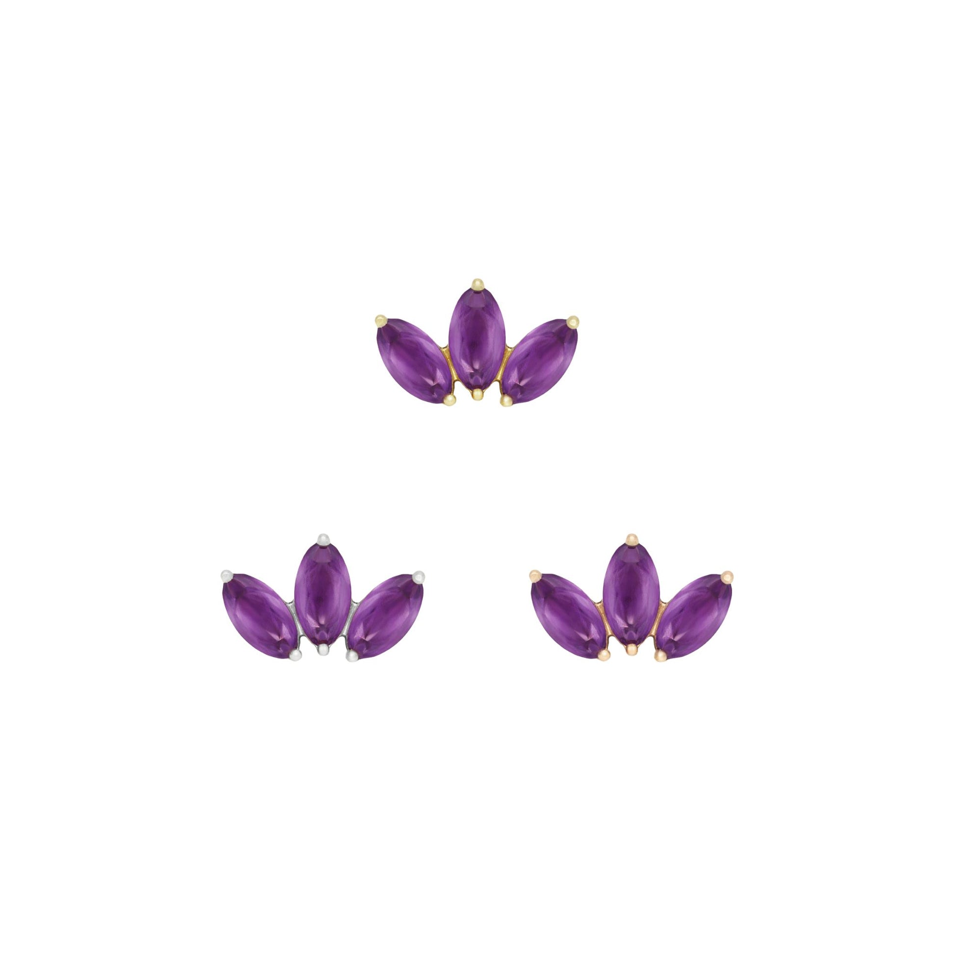 Moet Mini Threadless End with Sandblasted Amethyst Threadless Ends Buddha Jewelry