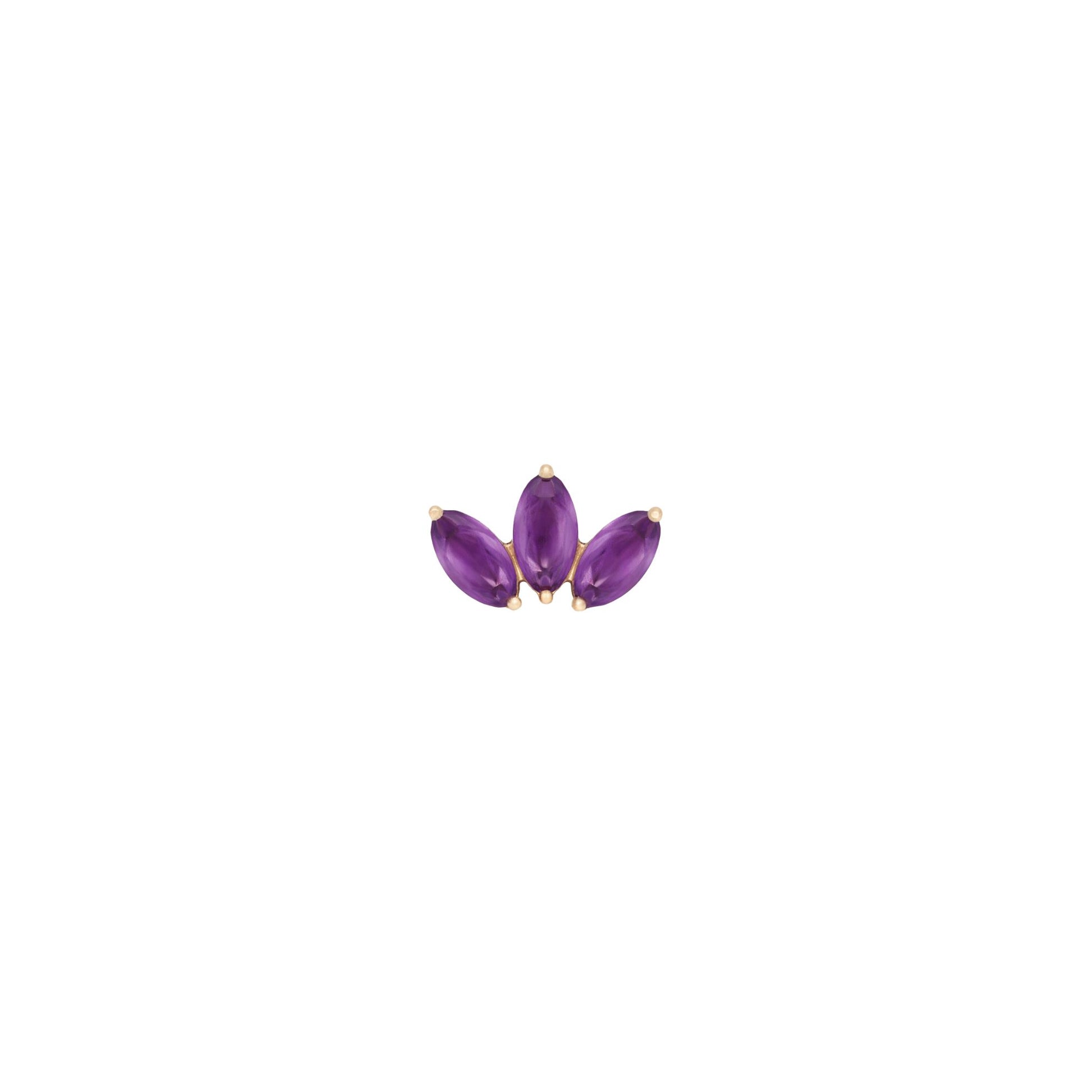 Moet Mini Threadless End with Sandblasted Amethyst Threadless Ends Buddha Jewelry 14k Rose Gold