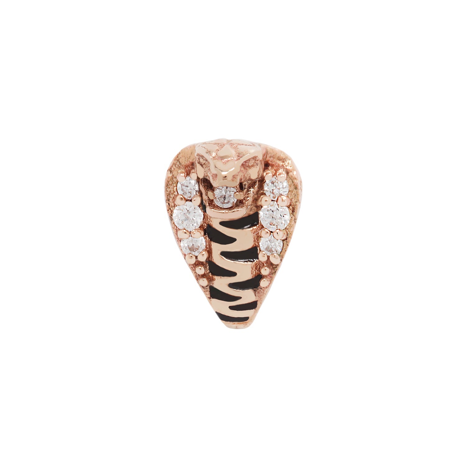 Savage Threadless End with CZ Threadless Ends Buddha Jewelry 14k Rose Gold