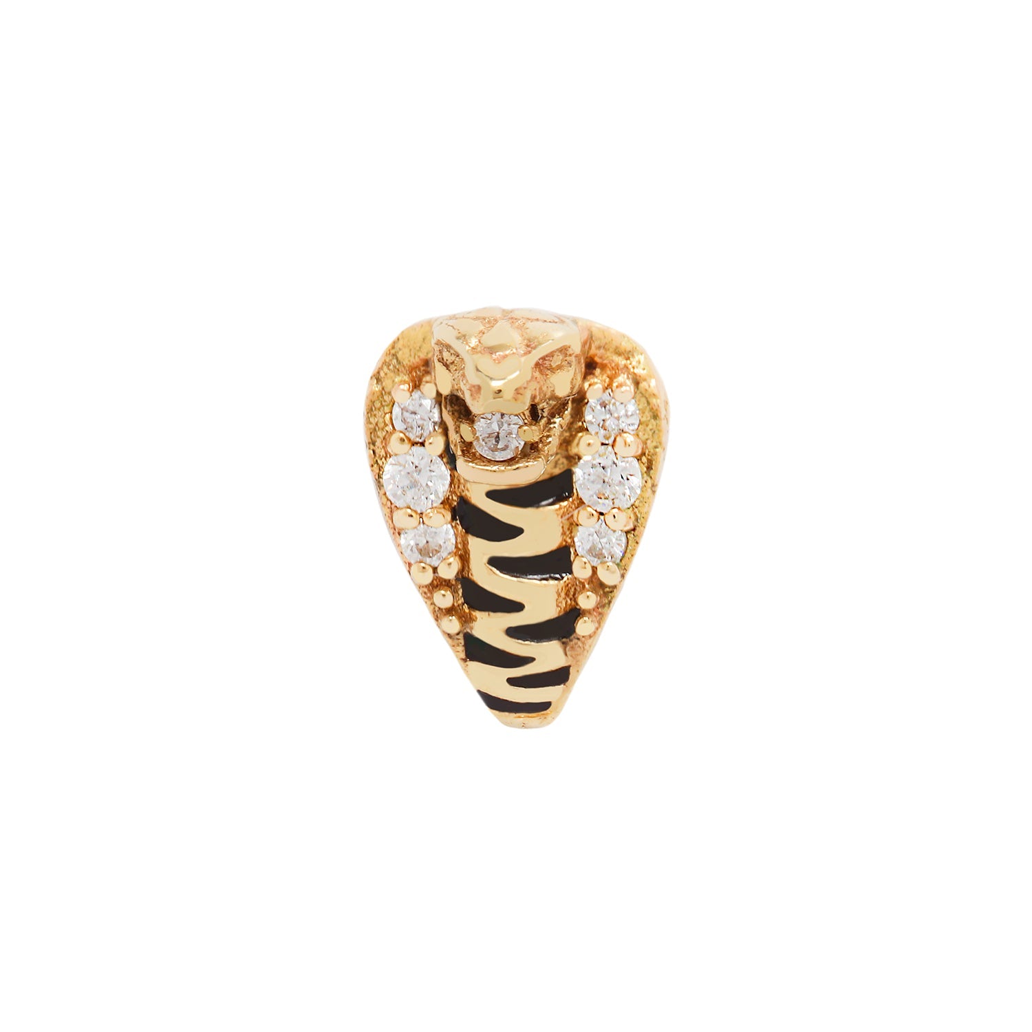 Savage Threadless End with CZ Threadless Ends Buddha Jewelry 14k Yellow Gold