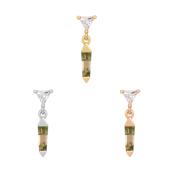 Savvy Threadless End with Moss Agate Threadless Ends Buddha Jewelry