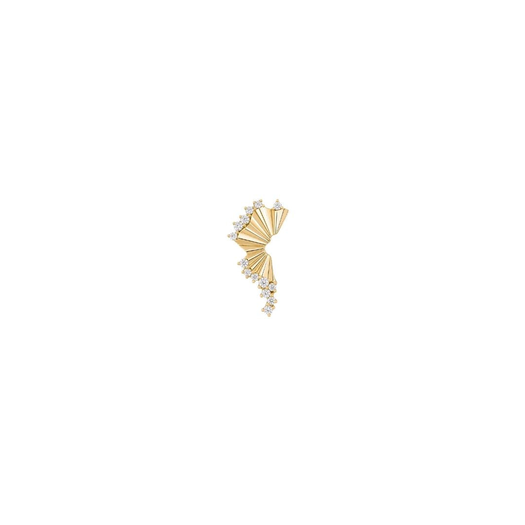 Scene Shaker Threadless End with CZ Threadless Ends Buddha Jewelry 14k Yellow Gold Left