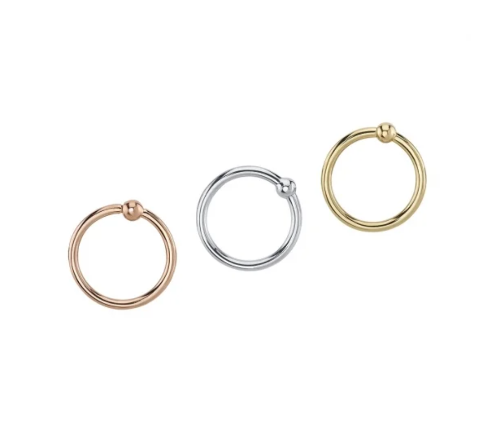 Fixed Bead Ring Fixed Rings Buddha Jewelry 14k Yellow Gold 18g 5/16" (8mm)