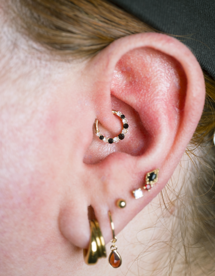 Eclipse Clicker with Reverse Set Black Spinel Clickers Buddha Jewelry