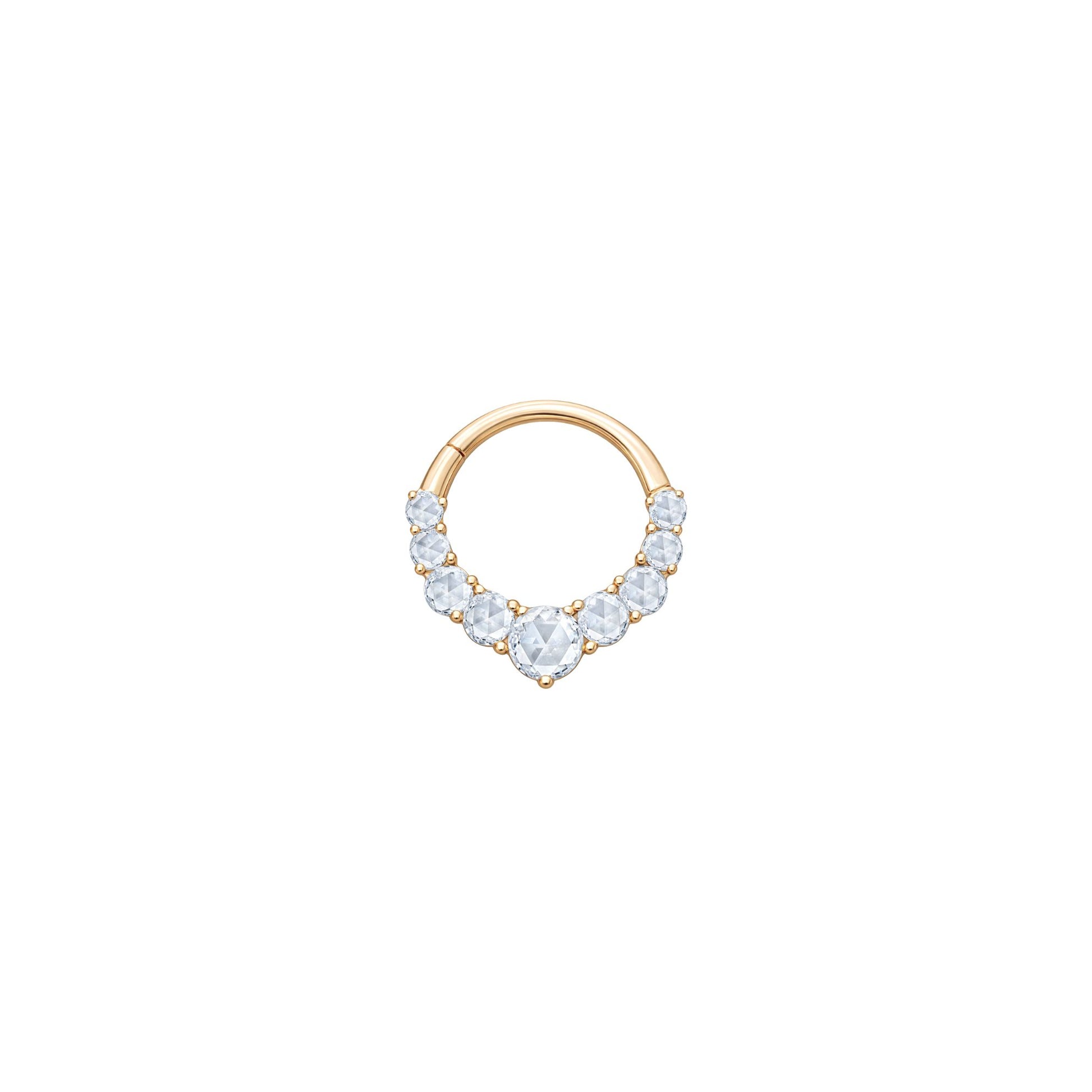 Sitting Pretty Clicker with White Topaz Clickers Buddha Jewelry 14k Rose Gold 16g 5/16" (8mm)
