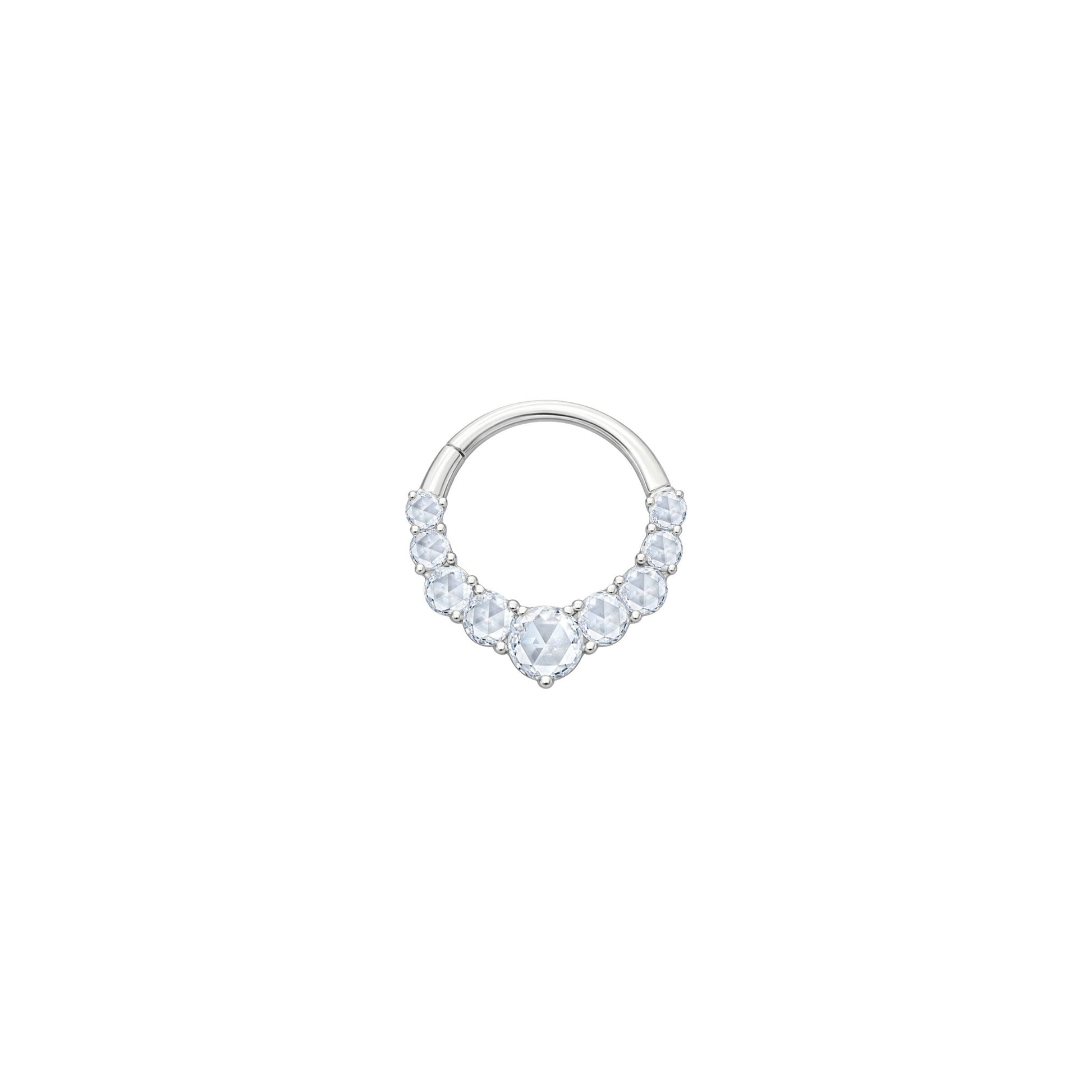 Sitting Pretty Clicker with White Topaz Clickers Buddha Jewelry 14k White Gold 16g 5/16" (8mm)