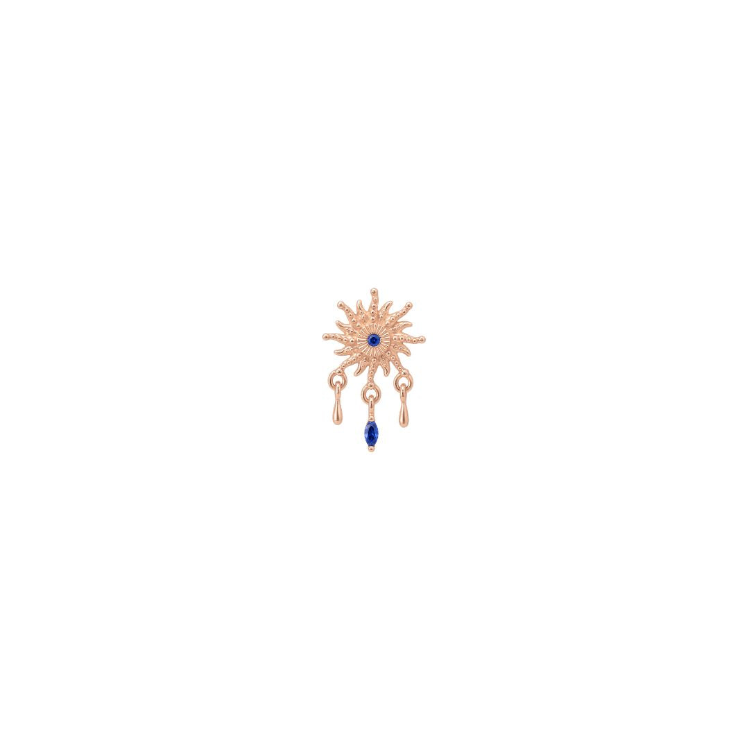 APP-Soleil Threadless End with Blue Sapphire (Lab Grown) Threadless Ends Buddha Jewelry 14k Rose Gold