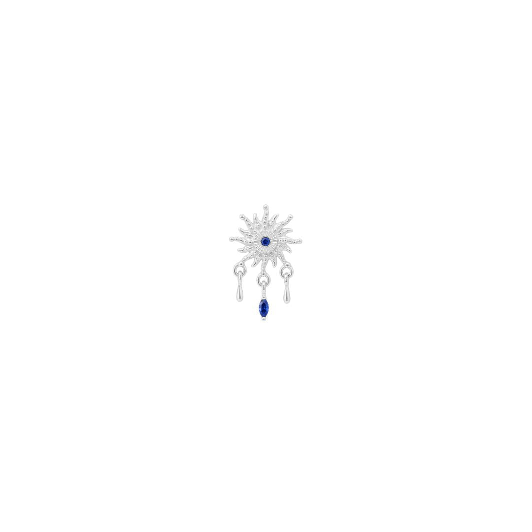 APP-Soleil Threadless End with Blue Sapphire (Lab Grown) Threadless Ends Buddha Jewelry 14k White Gold