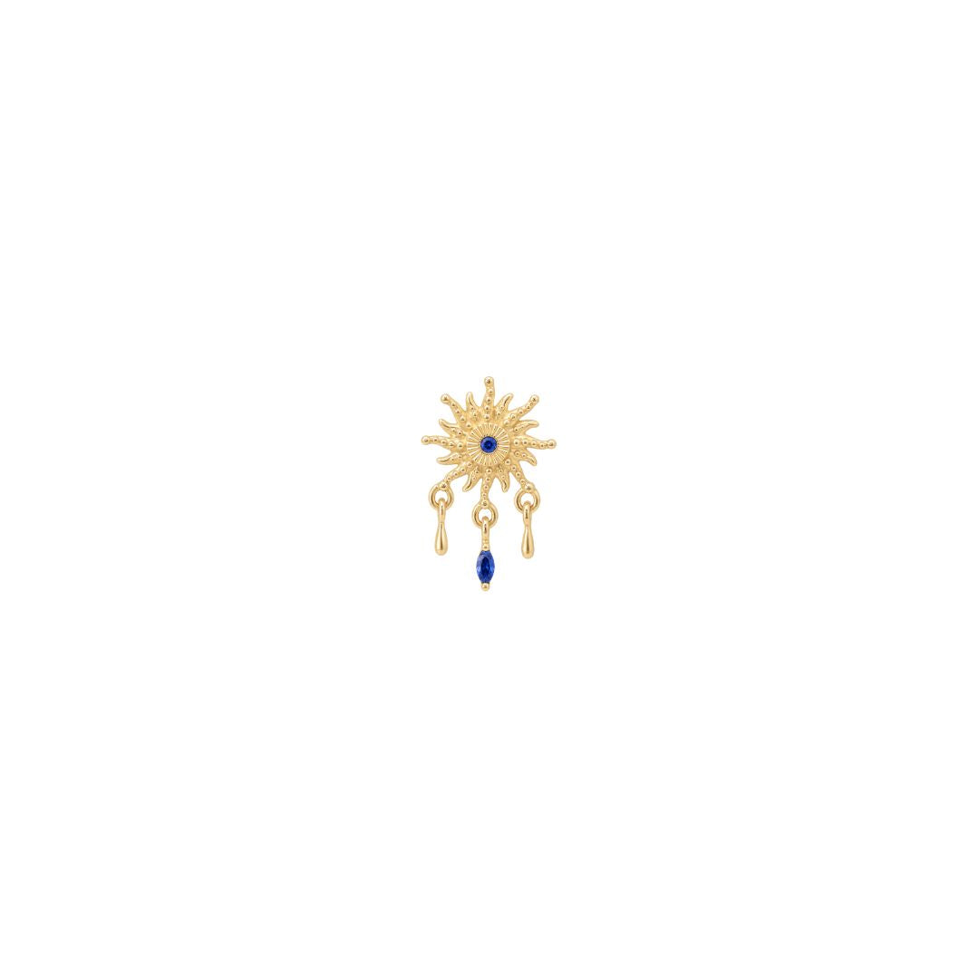 APP-Soleil Threadless End with Blue Sapphire (Lab Grown) Threadless Ends Buddha Jewelry 14k Yellow Gold