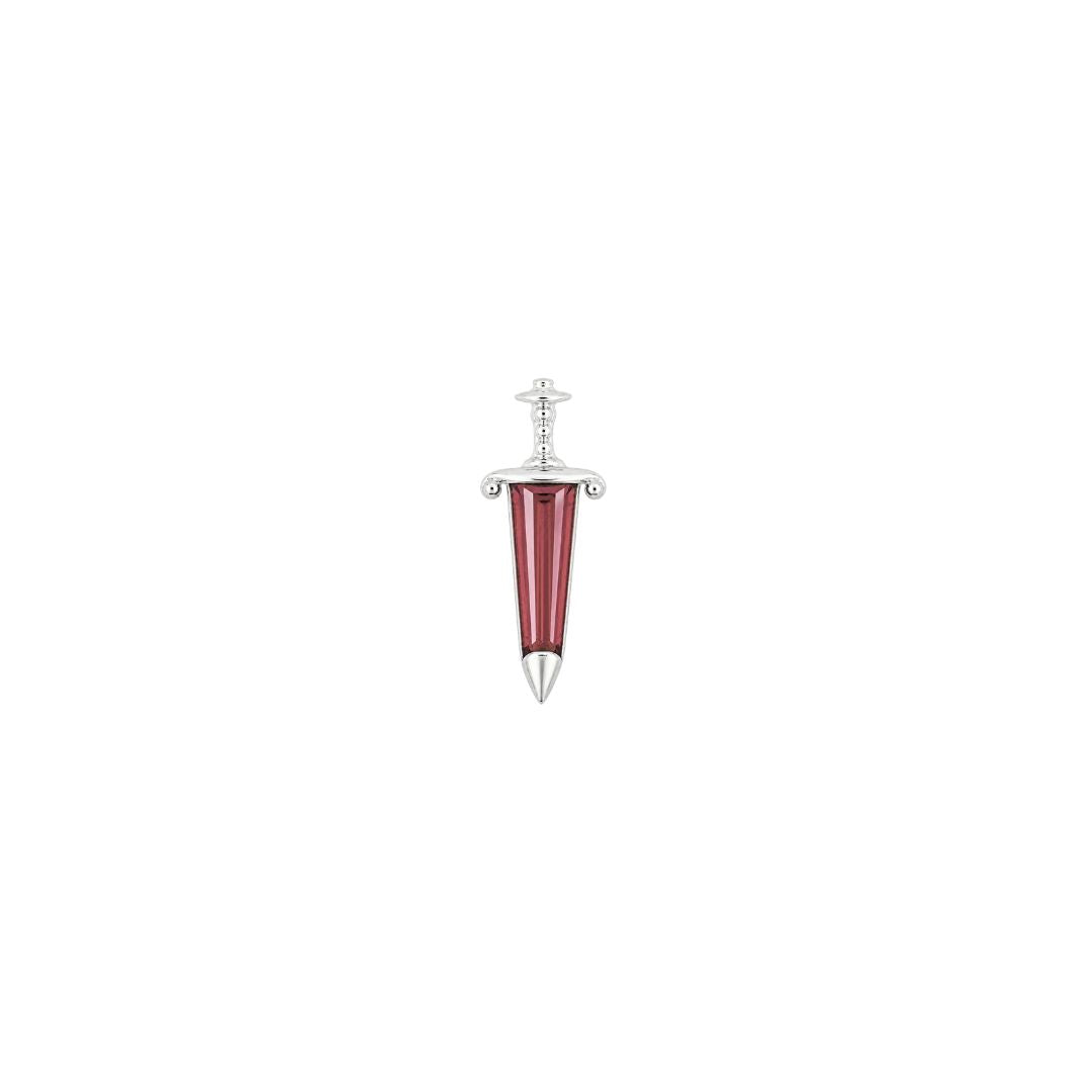 Spellbound Threadless End with Garnet Threadless Ends Buddha Jewelry 14k White Gold