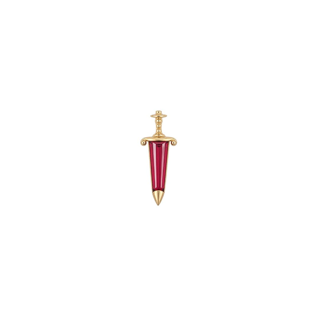 Spellbound Threadless End with Garnet Threadless Ends Buddha Jewelry 14k Yellow Gold