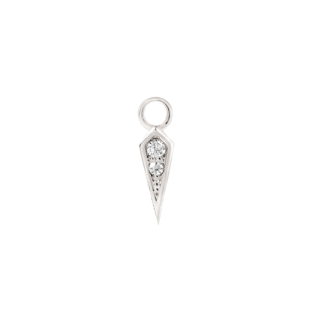 Spike Charm with CZ Charms Buddha Jewelry 14k White Gold