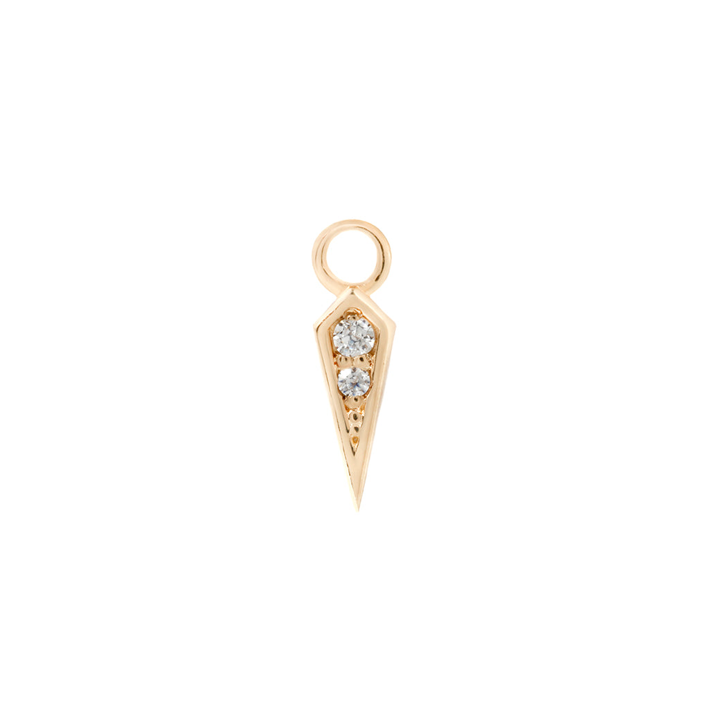 Spike Charm with CZ Charms Buddha Jewelry 14k Yellow Gold