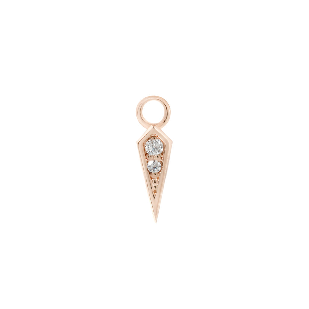 Spike Charm with CZ Charms Buddha Jewelry 14k Rose Gold