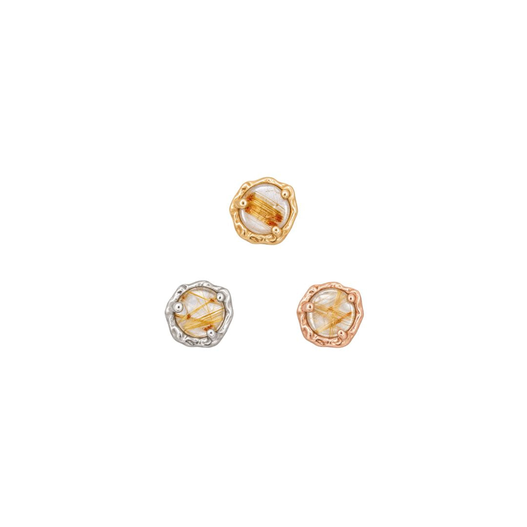 Spirit Threadless End with Rutilated Quartz Threadless Ends Buddha Jewelry