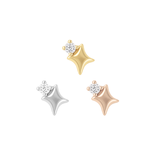 Star Stuff Threadless End with Diamond