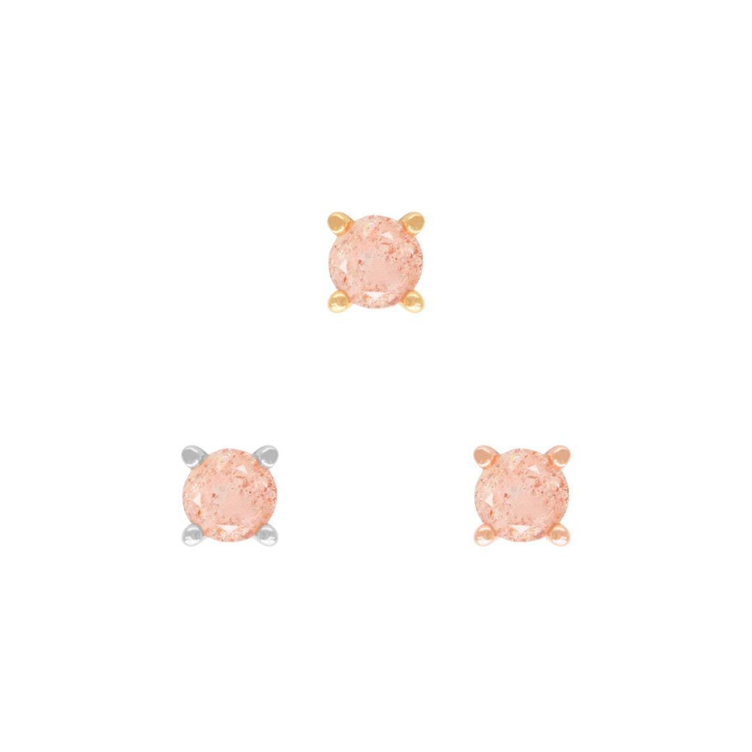 Prong Gem Threadless End with Sunstone Threadless Ends Buddha Jewelry