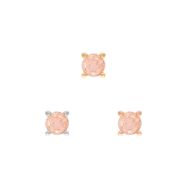 Prong Gem Threadless End with Sunstone Threadless Ends Buddha Jewelry